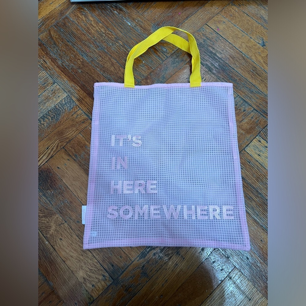 Benefit cosmetics mesh tote bag